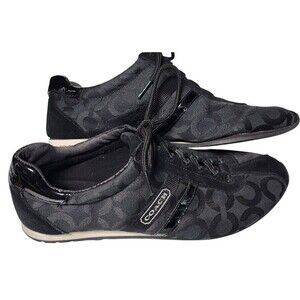 COACH Black Sneakers 'Kathleen' Size 9.5 Comfort Stylish Logo